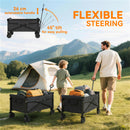 Outsunny 81L Festival Trolley On Wheels, Garden Folding Trolley Cart, Black