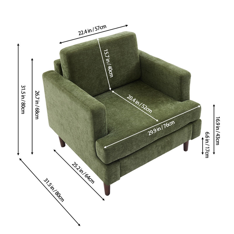 Livingandhome Minimalist Mid-Century Accent Armchair