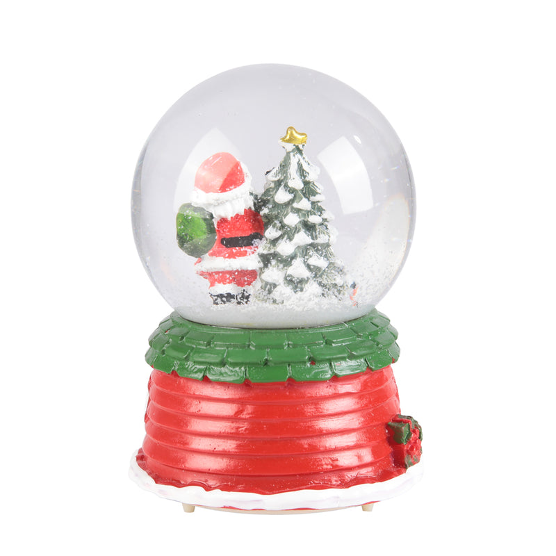 Lifeideas Santa Claus Snow Ball Gift Music Box Christmas Glass Ornament