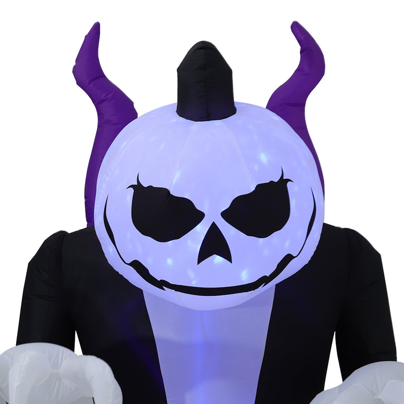 Halloween Inflatable Outdoor Ghost with Raising Hands and LED Lights Yard Decoration