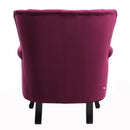 Livingandhome Velvet Upholstered Wing Back Chair