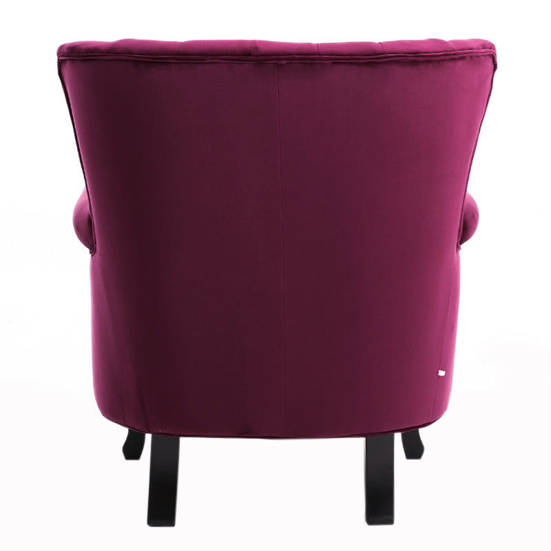 Livingandhome Velvet Upholstered Wing Back Chair