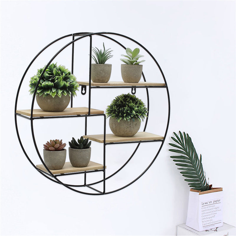 Livingandhome Modern Round Floating Decorative Wall Shelf