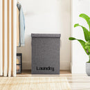 Lifeideas Grey Linen Laundry Hamper with Handles