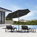 Garden Sanctuary Large Solar Powered LED Patio Umbrella for Outdoor Garden Patio with Base