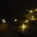 200 LED 10m Premier MicroBrights Indoor Outdoor Christmas Multi Function Battery Operated Lights with Timer on Pin Wire in Warm White