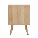 Cottonfy UK 2 Pack Wood And Rattan Bedside Cabinet