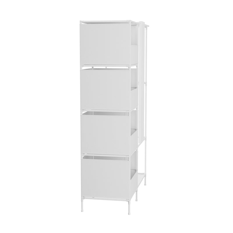 Livingandhome Portable Metal Closet Bedroom Cabinet
