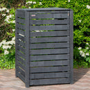 2.15m x 1.16m Outdoor Wooden Garden Triple Wheelie Bin Store Storage for 3 Bins in Dark Grey