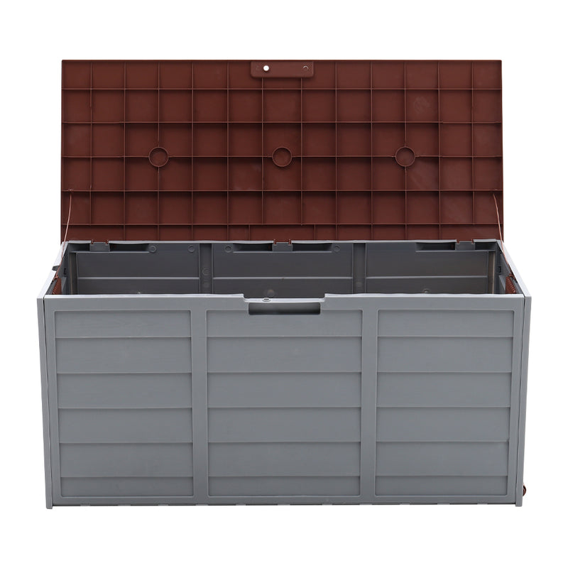 Livingandhome Waterproof Large Plastic Garden Storage Box with Wheels
