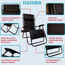 Luxury Padded Multi Position Zero Gravity Garden Relaxer Chair Lounger In All Black