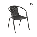 Breeins PE Rattan Stacking Garden Chairs Set of 2/4