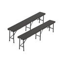 Breeins Set of 2 Rattan Plastic Outdoor Folding Bench