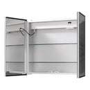 Livingandhome Modern Black LED Wall-Mount Mirror Cabinet