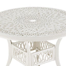 Breeins Vintage Cast Aluminum Garden Table - Off White