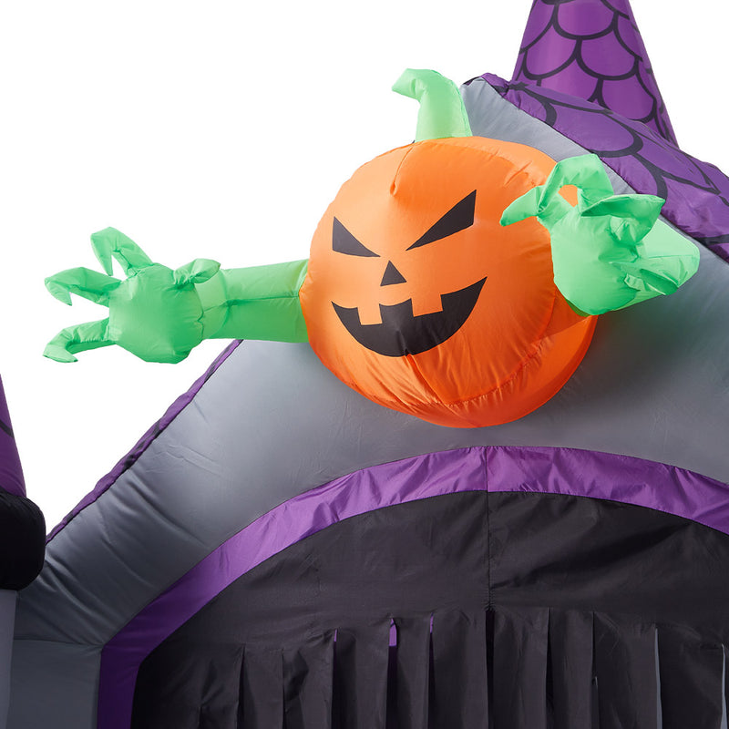 11ft Halloween Haunted House Castle Inflatable with Build-In LED