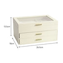 Sheonly PU Leather 3-Tier Jewellery Box Organizer with Drawers