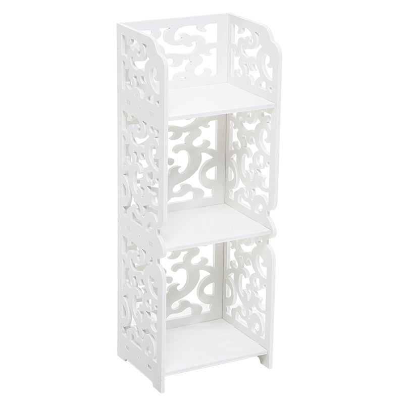 Livingandhome Rustic Small White Storage Display Shelving Unit