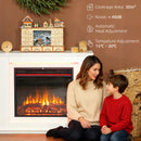HOMCOM 1000W/2000W Inset Electric Fire and Mantel Reach up to 30 mÂ², White