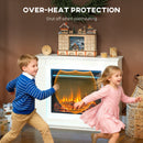 HOMCOM 1000W/2000W Inset Electric Fire and Mantel Reach up to 30 mÂ², White
