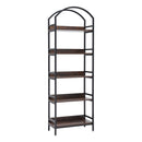 Livingandhome 5-Tier Arched Wooden Bookcase Storage Shelf