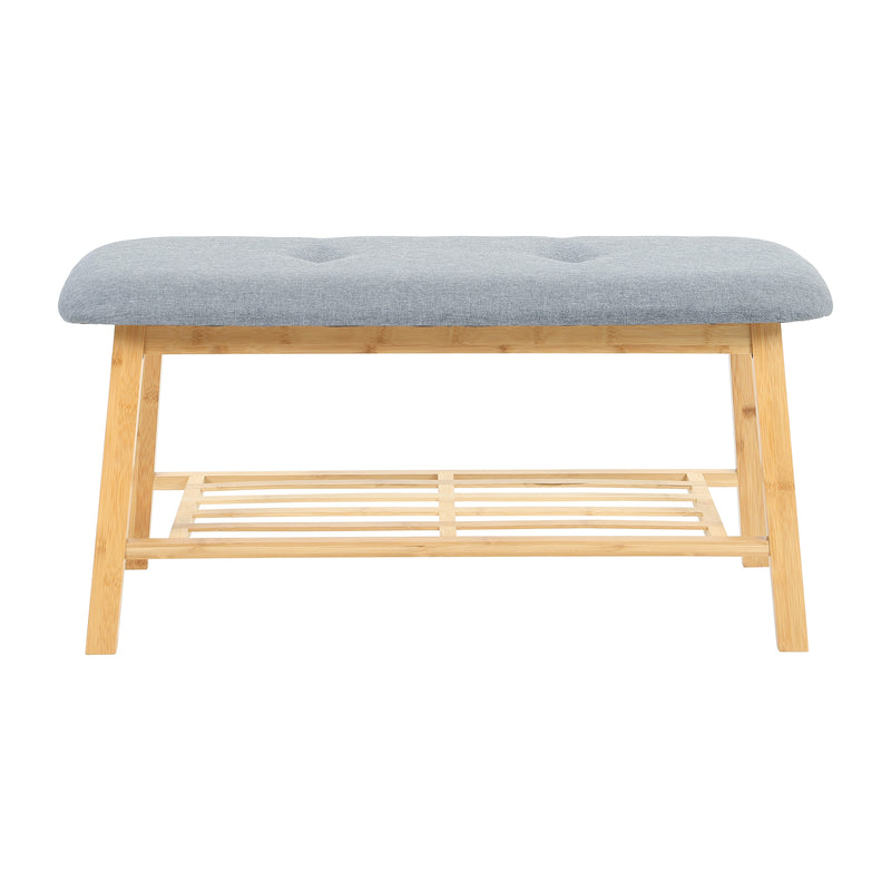 Livingandhome Bamboo Shoe Storage Bench for Hallway