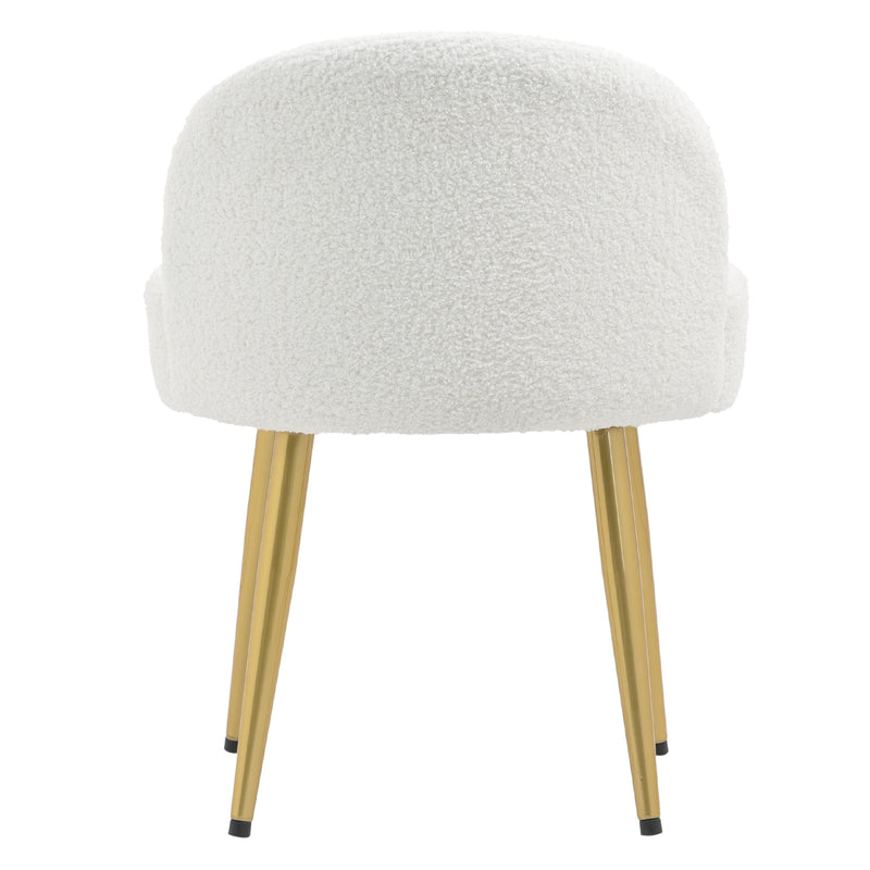Livingandhome Teddy Fleece Dressing Table Stool with Iron Legs