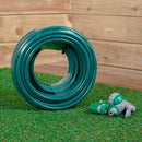 30m Reinforced Green Garden Hosepipe with Spray Gun Set