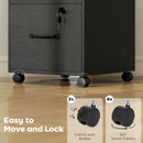 HOMCOM 3 Drawer File Cabinet Rolling Filing Cabinet For A4 And Letter Black