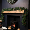 270cm 9ft Deluxe Christmas Princess Garland With 180 Tips and 14 Pine Cones