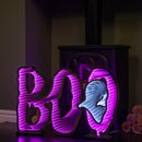 60cm Light up Halloween BOO Infinity Decoration with Pink and White LEDs