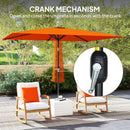 Outsunny 3x2m Garden Parasol Canopy Tilt Crank 6 Ribs Sun Shade