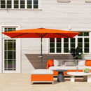 Outsunny 3x2m Garden Parasol Canopy Tilt Crank 6 Ribs Sun Shade