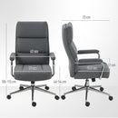 HOMCOM Linen Fabric Office Desk Chair With Tilt Function, Charcoal Grey