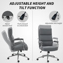 HOMCOM Linen Fabric Office Desk Chair With Tilt Function, Charcoal Grey