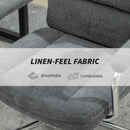 HOMCOM Linen Fabric Office Desk Chair With Tilt Function, Charcoal Grey