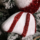 28cm Red and White Glitter Candy Stripe Sweet Hanging Christmas Decoration