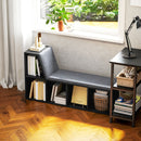 HOMCOM  2 Tier Bookcase w/ Removable Cushions Storage Cabinet for Living Room