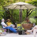 Outsunny 2.6M Garden Parasol Umbrella with Aluminium Pole, Tilt, Crank