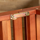 1.9m X 0.6m Outdoor Wooden Adjustable Foldable Sunlounger With Wheels