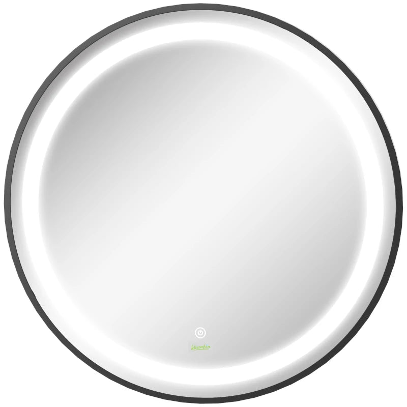 kleankin Bathroom Round Mirror with 3 Temperature Colours