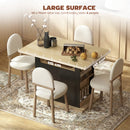 HOMCOM Kitchen Island With Storage Cabinet And Spice Rack, Black & Natural