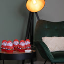 14cm Set Of 5 Battery Operated Light Up Christmas Santa Ornaments With 40 Cool White LEDs