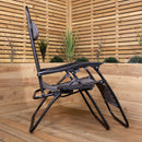Set of 2 Multi Position Zero Gravity Relaxer Chair Sun Lounger in Mixed Grey