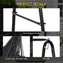 Outsunny Patio Hammock Chair W/ Stand, Hanging Chair W/ Cushion, Armrest
