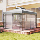 Outsunny 3 x 3(m) Patio Gazebo Canopy Garden Pavilion, Light Grey