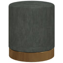 HOMCOM Modern Round Footstool, Fabric Upholstered Foot Rest, Light Brown