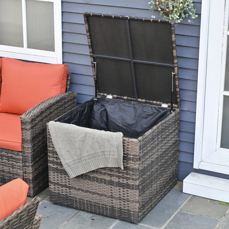Outsunny Rattan Sofa Set Furniture with Storage - Brown