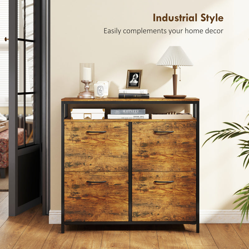 HOMCOM Shoe Cabinet with 4 Flip Drawers, Holds 12-20 Pairs