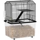 PawHut Hamster Cage, Three-Tier Gerbil Cage w/ Deep Bottom, Ramp, Food Dish